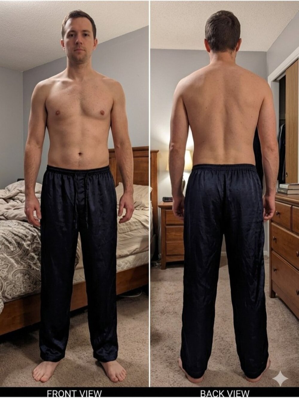 Steve Harvey Celebrity Edition Pajama Pants Large Navy Blue Satin Sleepwear L